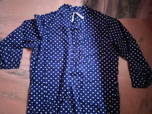 Blue Polka Dot Top