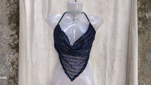 39. Sparkly Halter Neck Crop Top