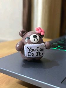 Cute Bear Desk Figurine - "You Can Do It!"