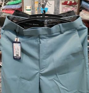 Men's Blue Formal Trousers