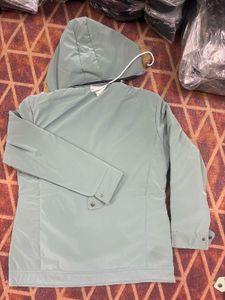 Women's Light Green Fur Hooded Jacket
