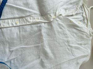 Classic White Linen Button-Up Shirt