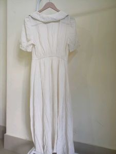 Chic White Button-Up Midi Dress