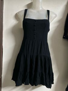 Black Button-Up Mini Dress