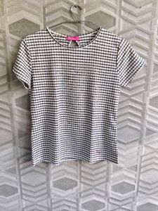 Chic Checked Sequin Top
