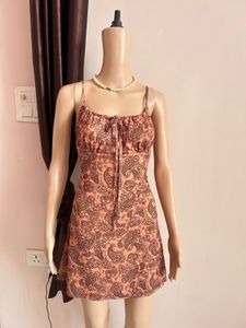 Boho Paisley Print Mini Dress