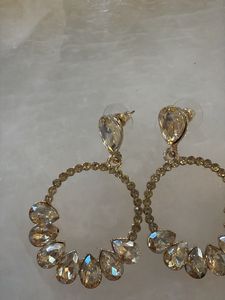 Sparkling Hoop Earrings with Crystals