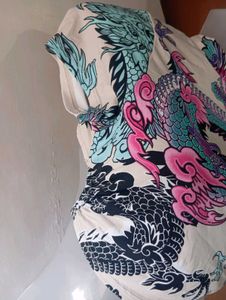 Dragon Print Crop Top