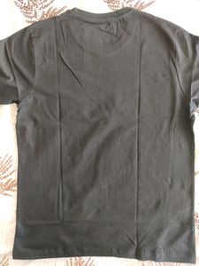 Men Black Printed Round Neck T-shirt