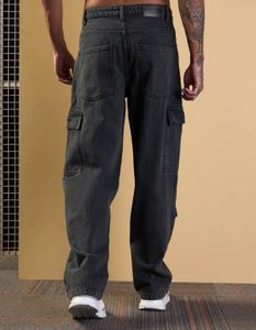Men's Charcoal Grey Cargo Jeans