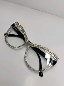 Sparkling Rhinestone Cat-Eye Glasses