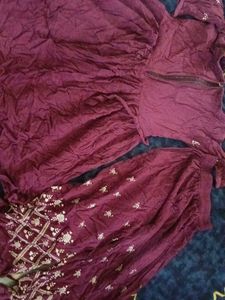 Maroon Ethnic Kurta Set