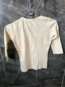 Elegant Cream 3/4 Sleeve Top
