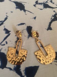 Hammered Gold Statement Earrings
