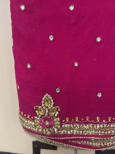 Stunning Embellished Magenta Saree