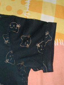 Hello Kitty Print Black T Shirt