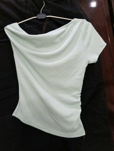 Soft Mint Boat Neck and one shoudler off Top