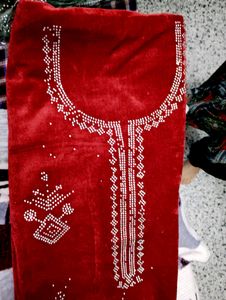 Maroon Velvet Unstitched Suit
