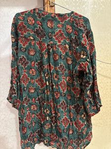Bohemian Print V-Neck Kurta with Pant