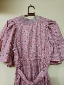 Pink Floral Peplum Top