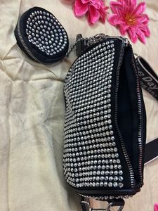 Black Shinestone Bag