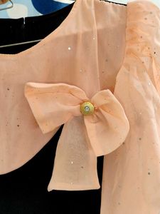 Chic Black &amp; Peach Party Dress for girls