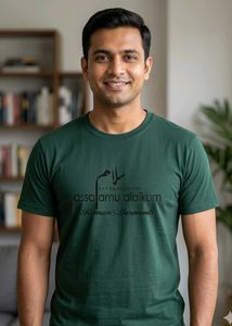 both for man and woman Comfortable Green T-Shirt w