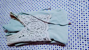 Cute Light Blue Lace Romper