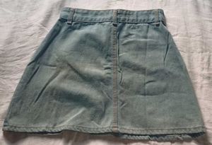 Light Wash Denim Button-Up Skirt (price drop)