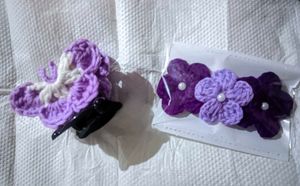 Crochet Flower Hair Clips combo✨