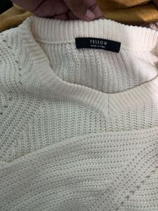 Cream Knit Pullover Sweater