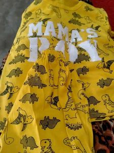 Cute Yellow Dino "Mama's Boy" Outfit