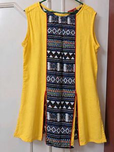 Stylish Yellow Kurta with Tribal Print