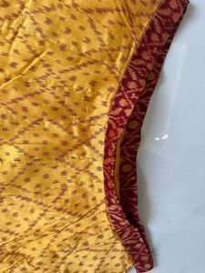 Vibrant Yellow Red Ethnic Skirt with Dupatta