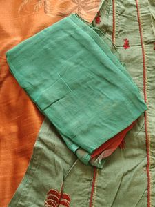 Embroidered Cotton Kurta Set with pants and dupatt