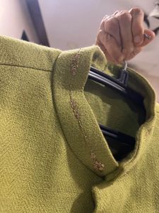 Men's Lime Green Ethnic Jacket