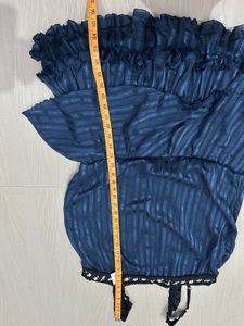 Blue Striped Ruffled Mini Dress