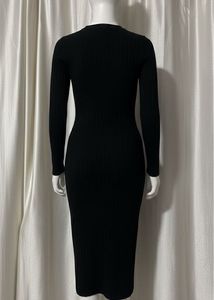 Black Knit Midi Dress