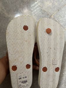 Flamingo Print Flip-Flops with Crystal Embe