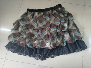 Ruffled Plaid Mini Skirt
