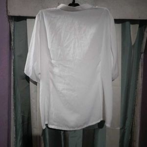 White Button-Up Shirt &amp; Black Skirt Set