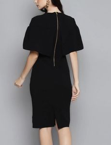 Elegant Black Short Sleeve Dress