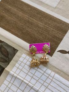 Gold Tone Jhumka Earrings