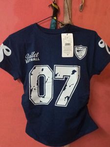 Women's Navy Blue Graphic T-Shirt
