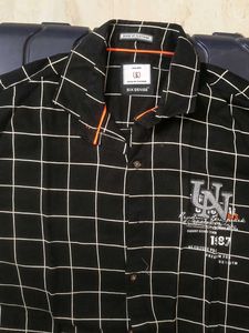 Men's Black Grid Print Shirt