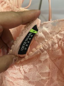 Peach Lace Off-Shoulder Blouse
