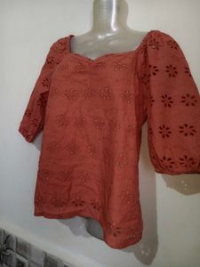 Chic Embroidered Square Neck Top 34"-36"
