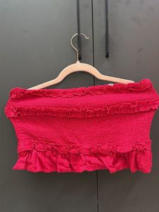 Smocked Ruffle Tube Top