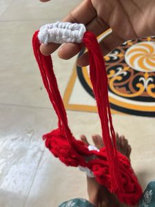 Red Crochet flower bag with Floral Detail