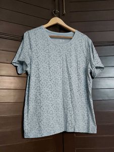 Van Heusen Light Blue Floral Print T-Shirt